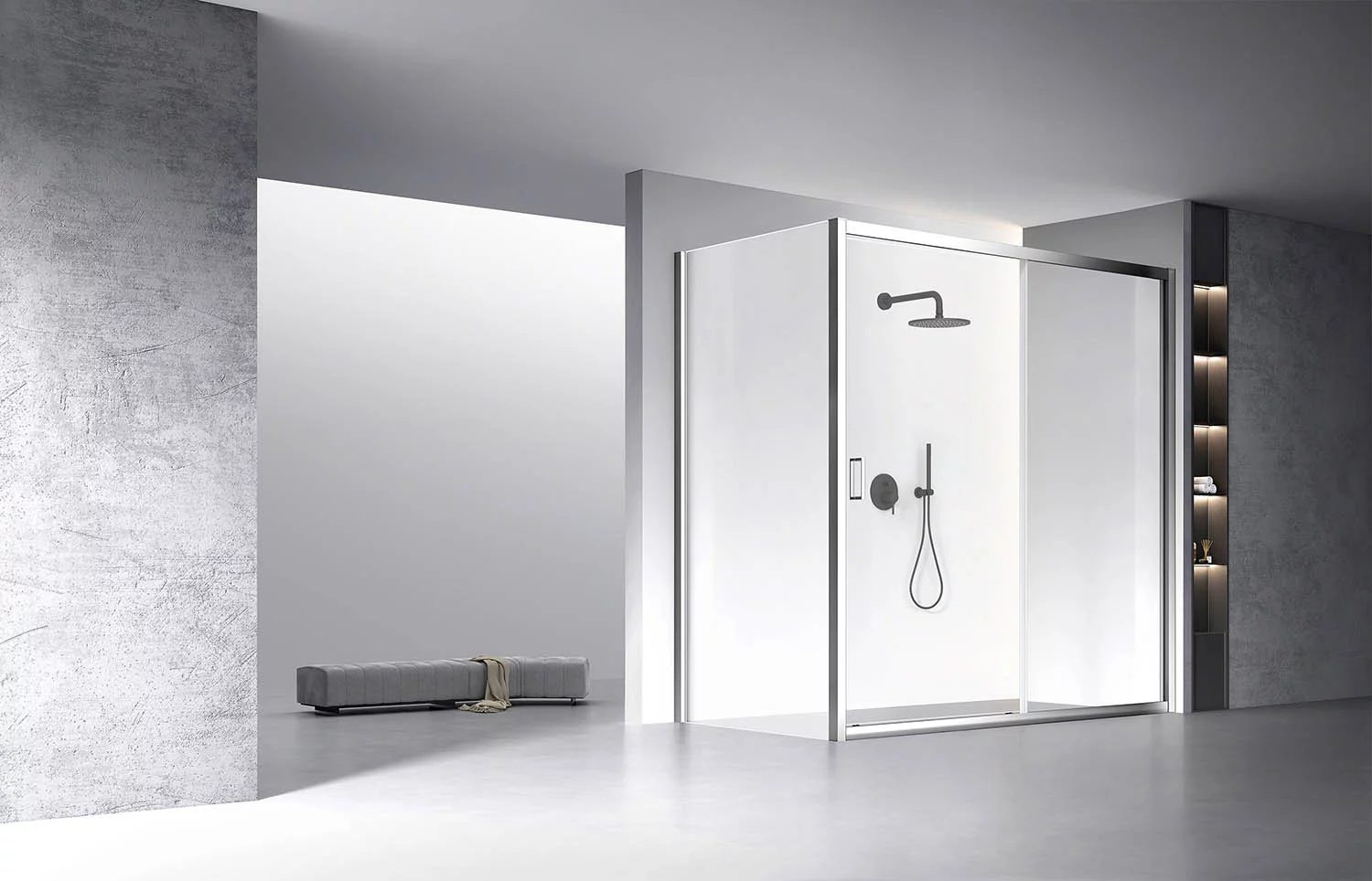 Душевой угол Veconi Rovigo RV-060, 2000х900х1950, хром, стекло прозрачное