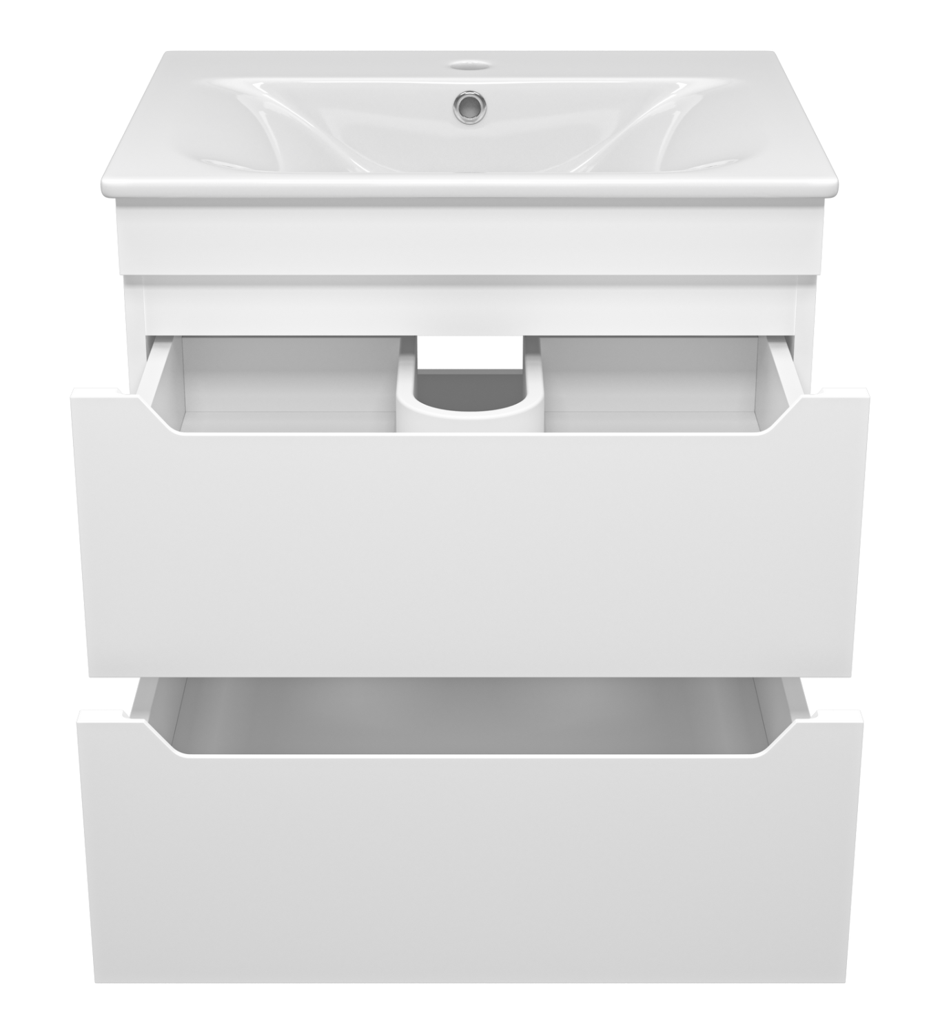 Тумба с раковиной Misty Бриз 60 подвесная, белый матовый