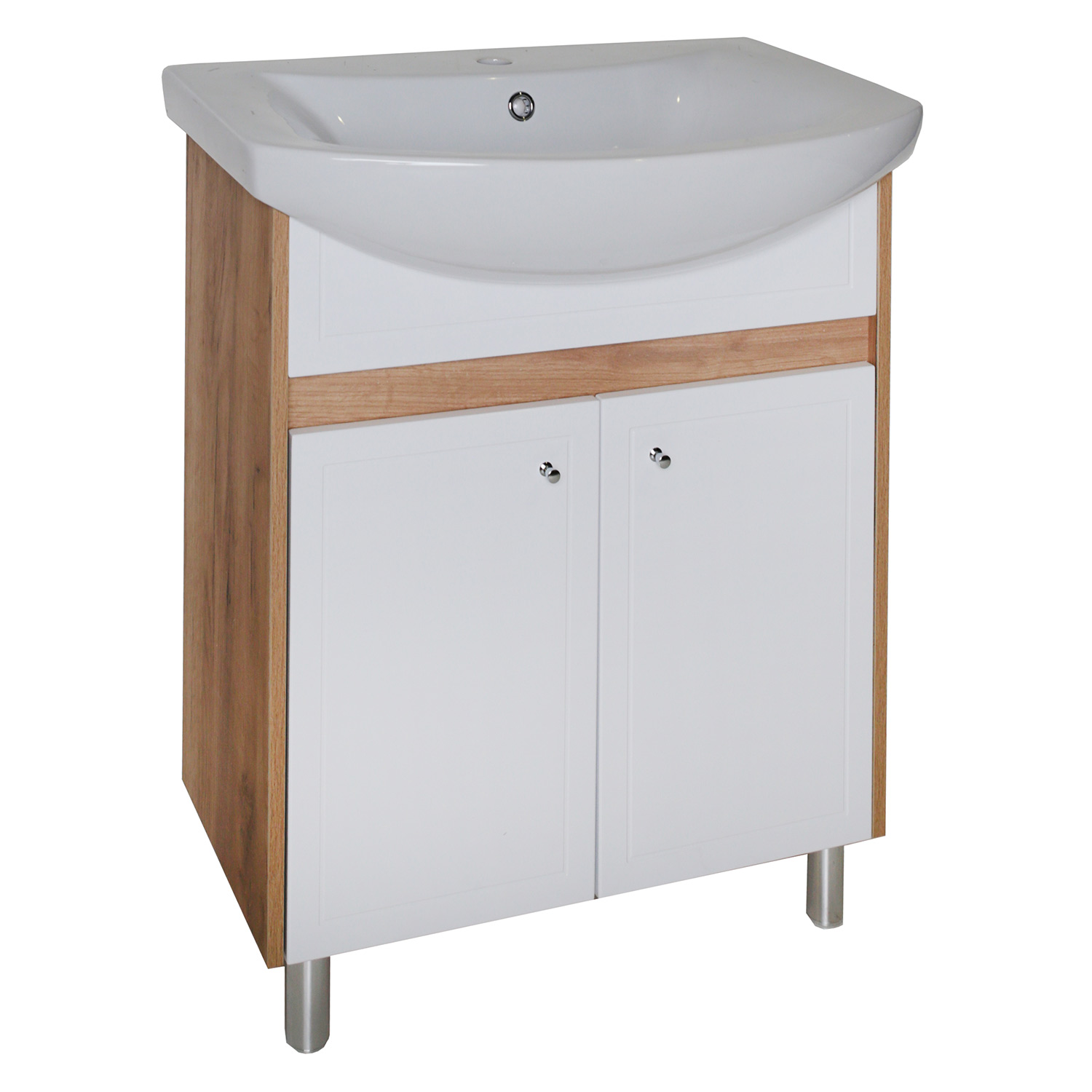 Мебель для ванной Асб-мебель Альпина 70 комплект, напольный, белый/дуб золотой