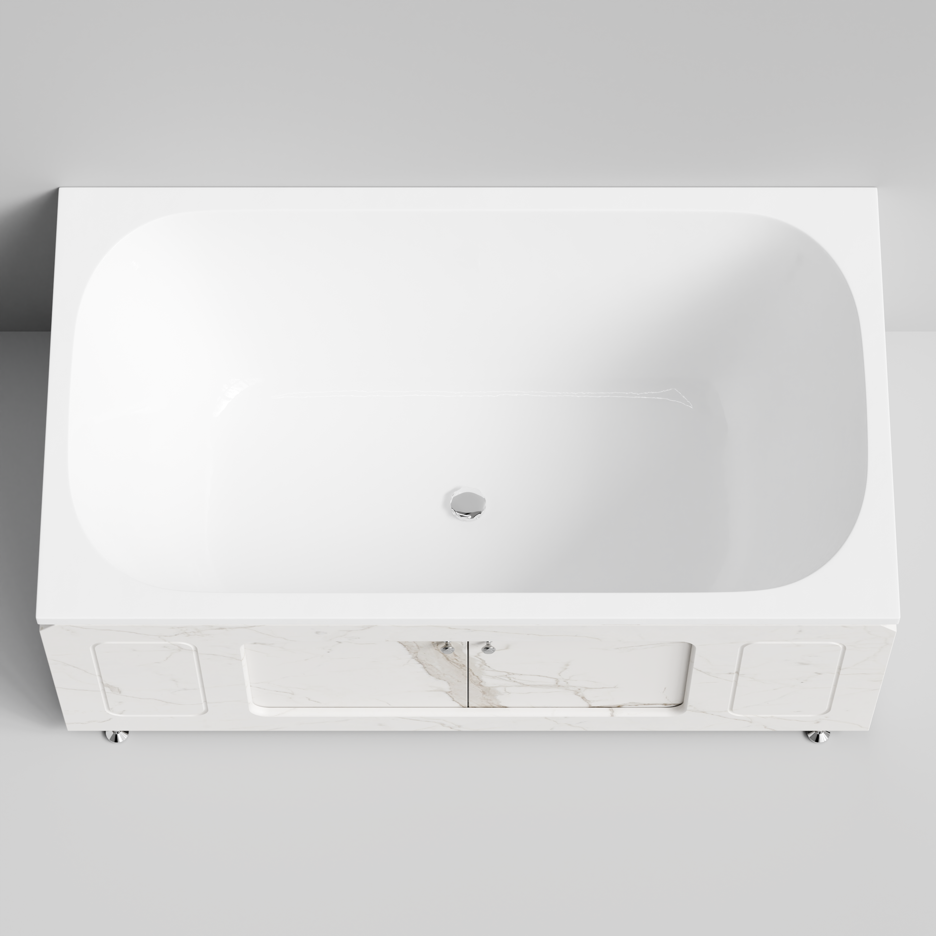 Экран под ванну Vod-ok Лидер 150 раздвижной Мрамор Белый натур милк