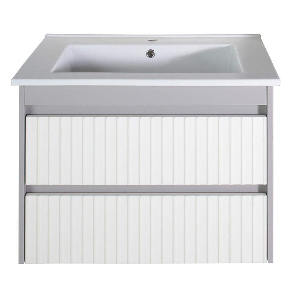 Мебель для ванной Асб-мебель Мирано 85 комплект, напольный, слоновая кость/шиншилла серая