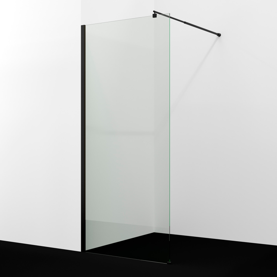 Душевая перегородка Wasserkraft Rur 30W46MB прозрачное стекло, профиль черный