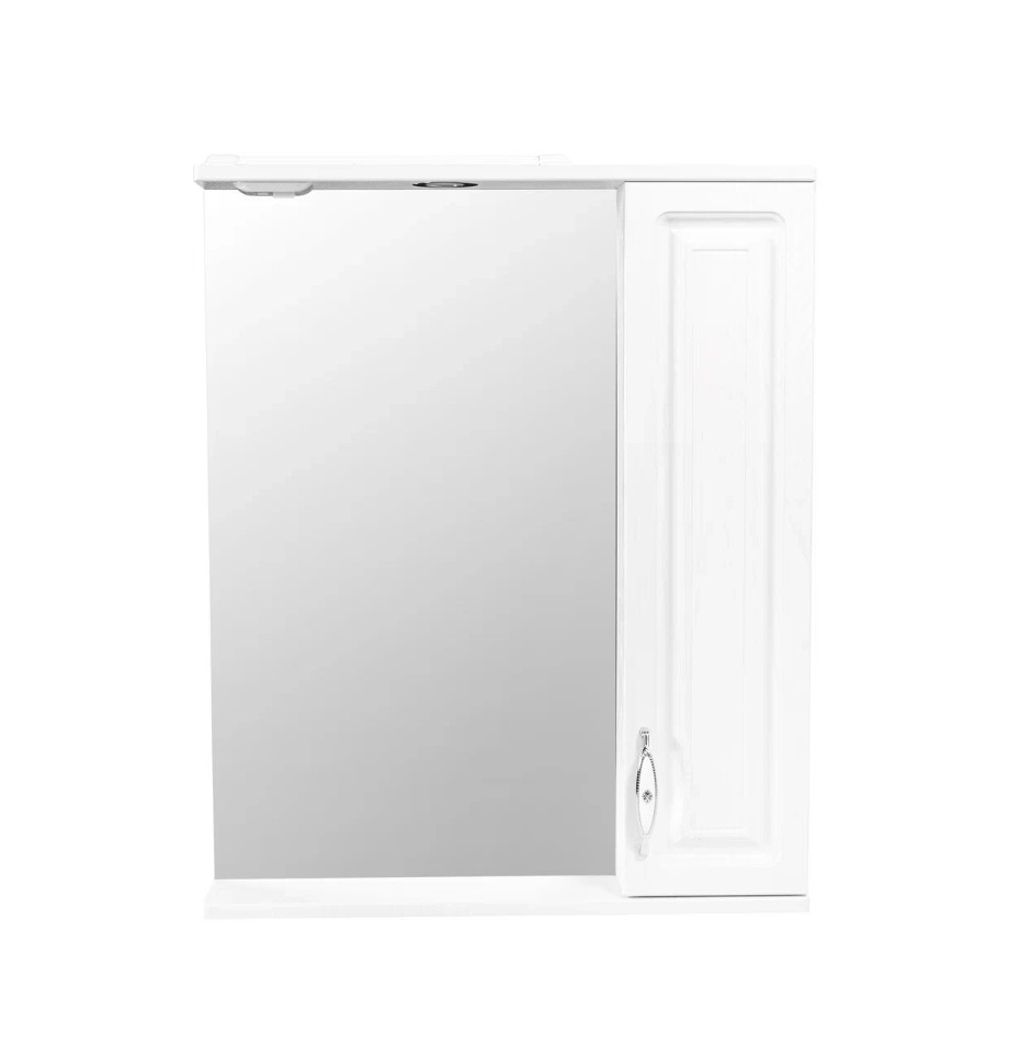 Зеркало-шкаф Stella Polar Кармела 65/С R свет, Люкс белое серебро