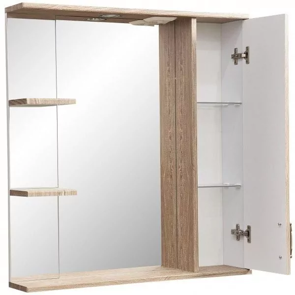 Зеркало со шкафчиком Stella Polar Кармела 75 R свет, карпатская ель