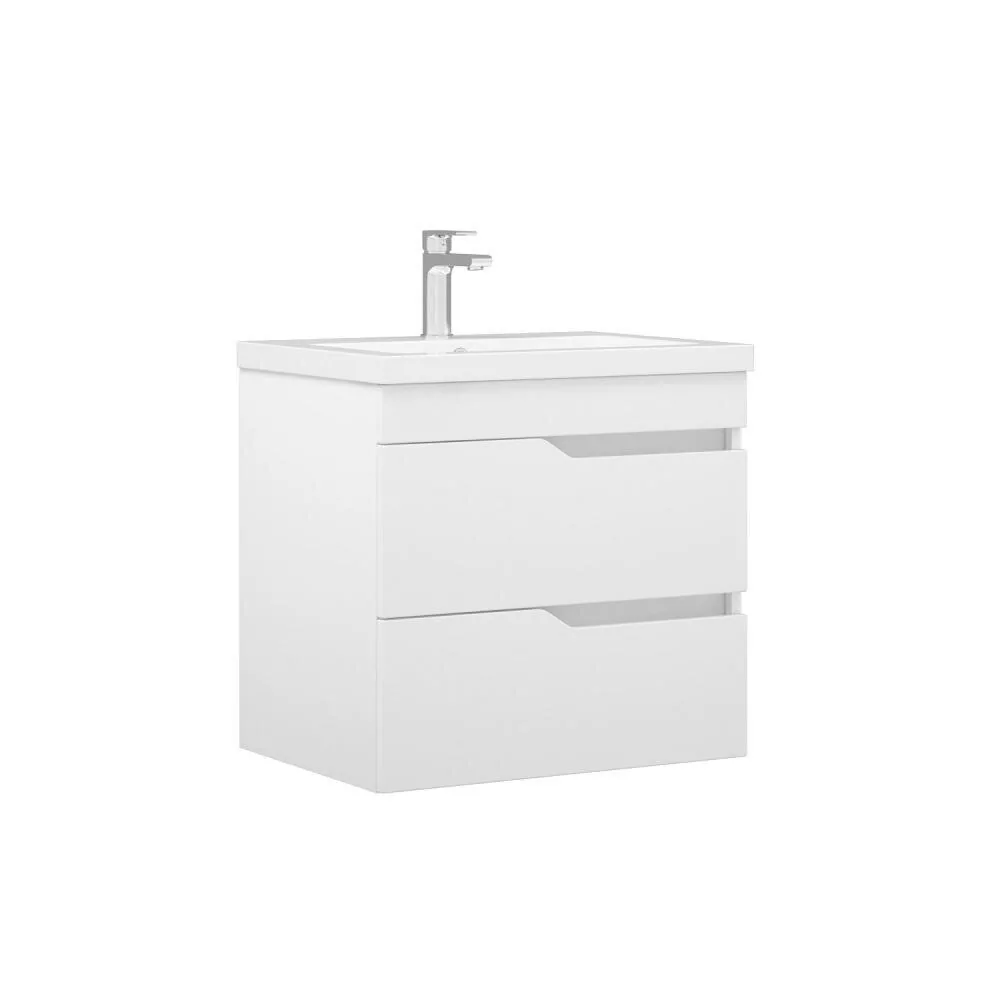 Тумба подвесная Corozo Теона 60 Z2 с раковиной Сомо 60, белый