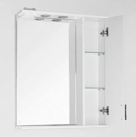 Зеркало со шкафчиком Style Line Олеандр-2 55/С R свет, белый