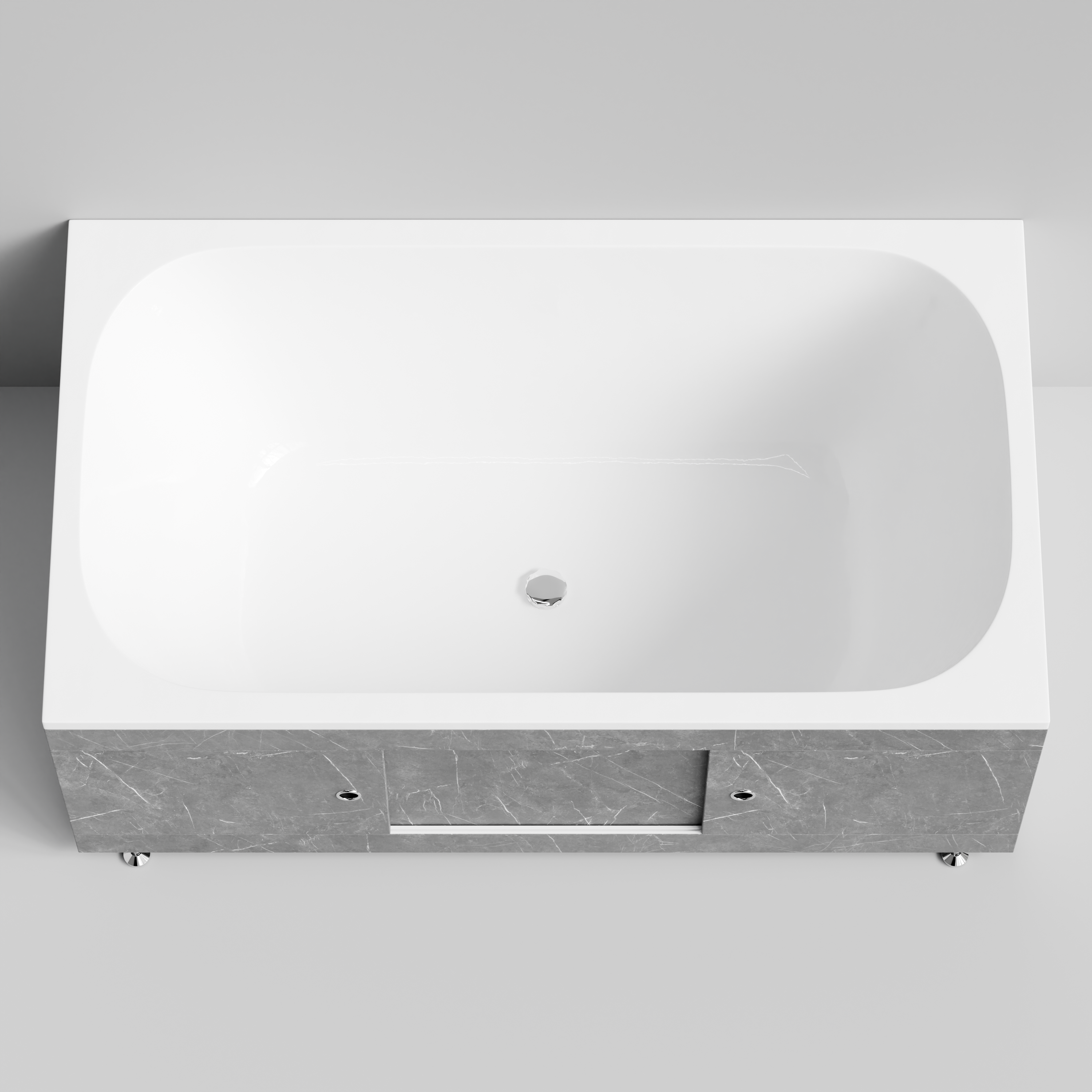 Экран под ванну Vod-ok Купе 150 раздвижной Мрамор Серый софт тач