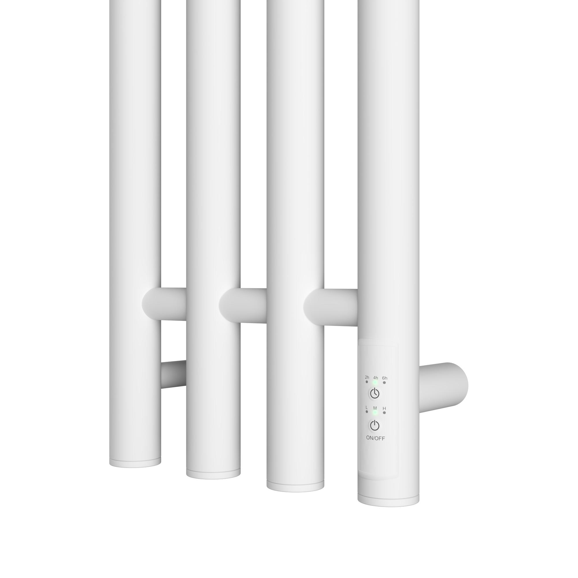 Полотенцесушитель электрический APEXTERMO Luna LN10123WM 1200x180 с крючками, белый матовый