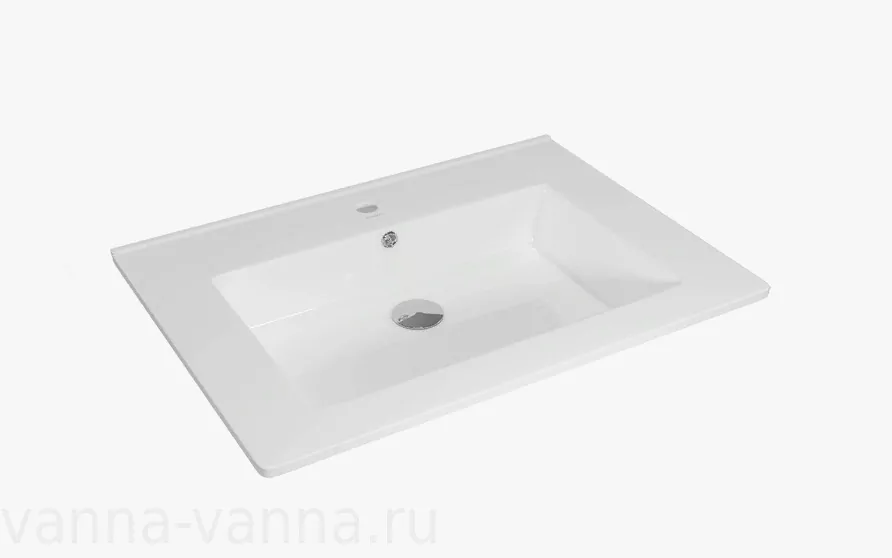 Тумба Emmy Джерси с раковиной Оскар 65 напольная, 2 ящика, белая