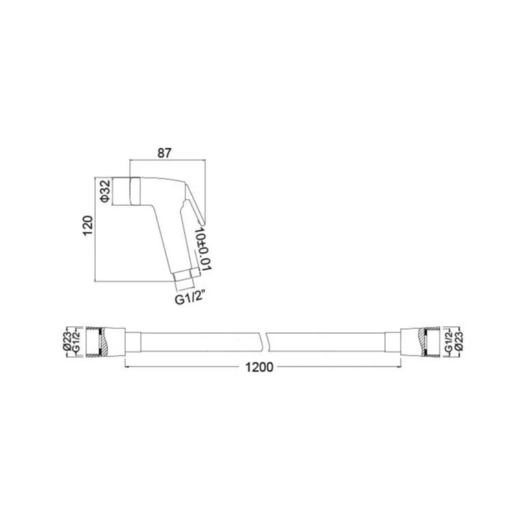 Гигиенический душ без смесителя Timo SG-3052 комплект с фиксатором хром