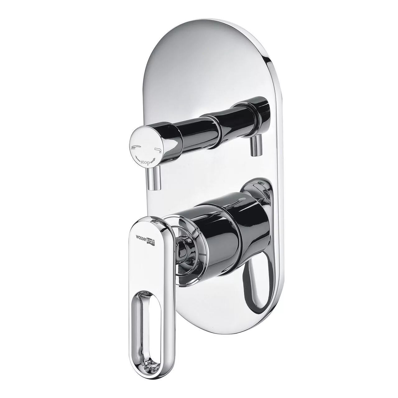 Смеситель с переключателем WasserKraft Kammel 1841 встраиваемый, на 2 выхода, хром