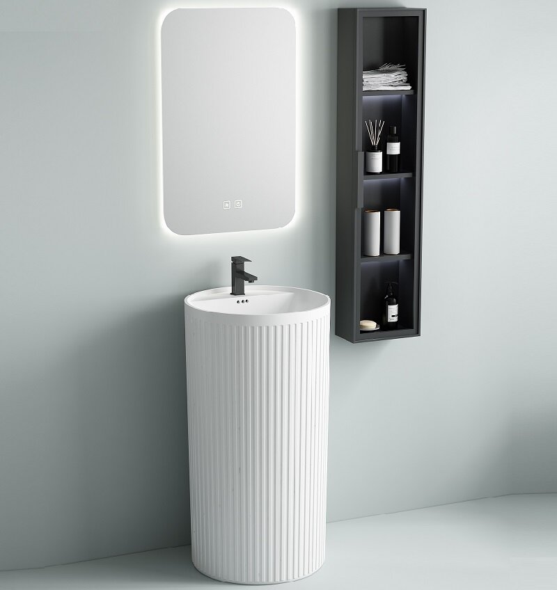 Раковина SantiLine SL-4025 напольная, моноблок, белая