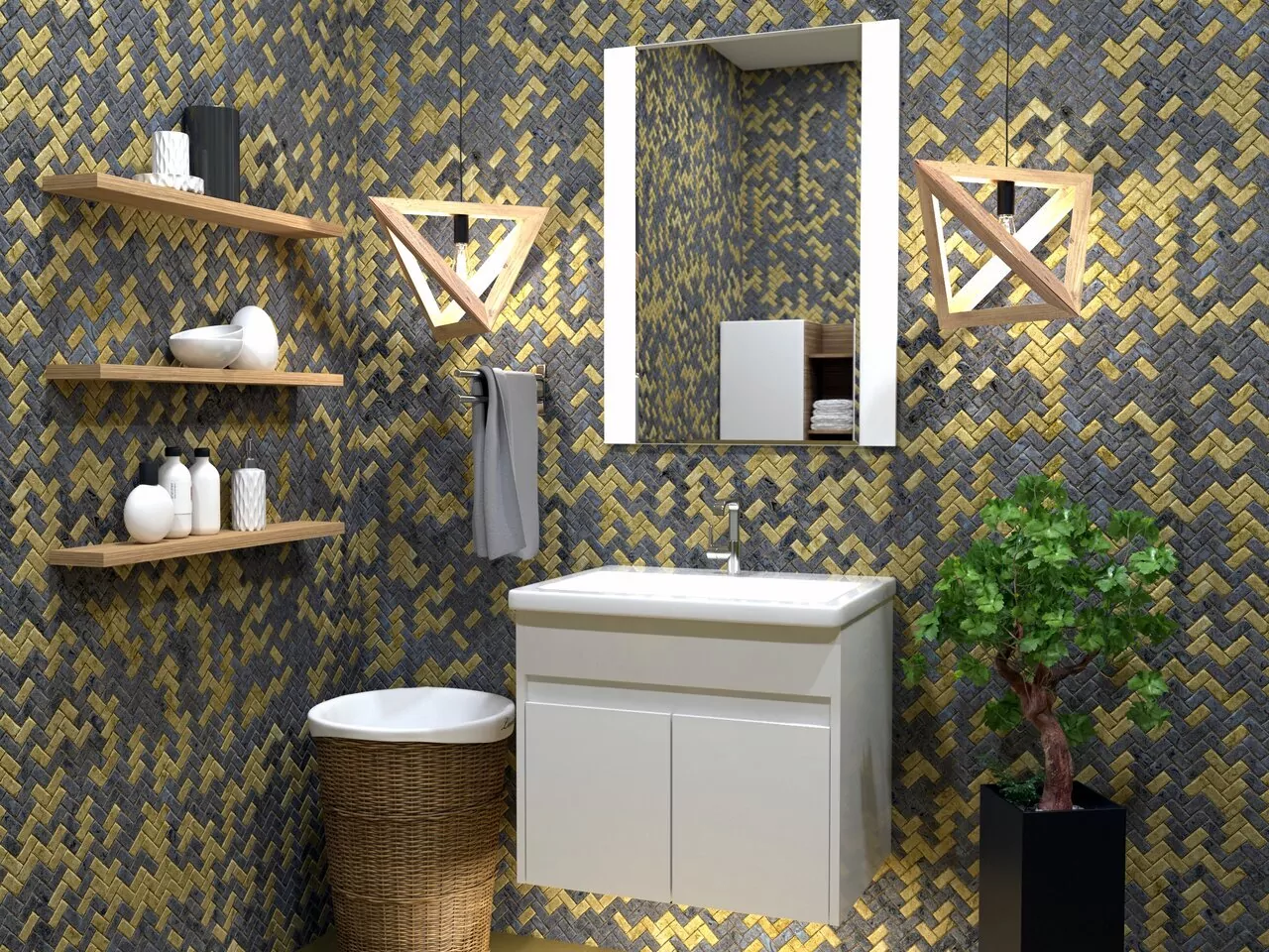 Тумба с раковиной Stella Polar Фаворита 60 подвесная, белая