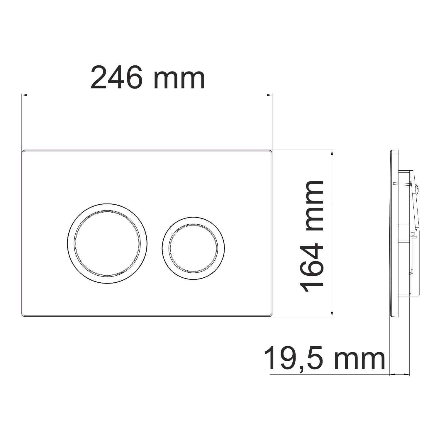 Кнопка смыва WasserKraft MG01 механическая, матовое золото Кнопка смыва WasserKraft MG01 механическая, матовое золото