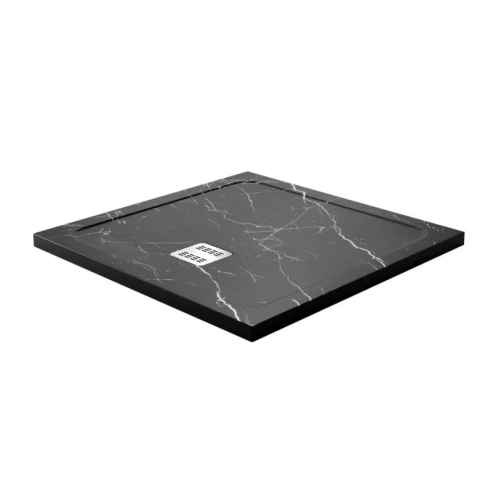 Поддон для душа WasserKraft Neime 19T03 90х90 квадратный, из искусственного камня, черный мрамор от магазина Vanna-Vanna.ru!