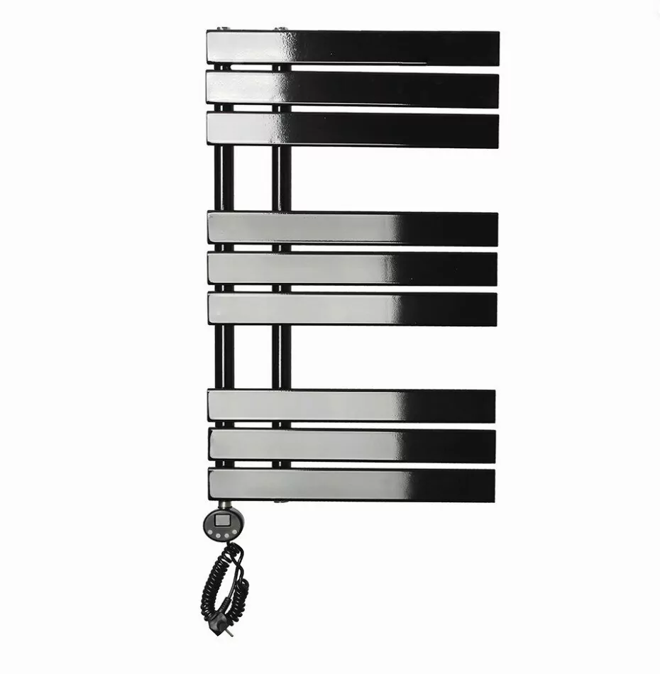 Полотенцесушитель электрический Domoterm Дельта П9 500х820 EL левый, черный матовый