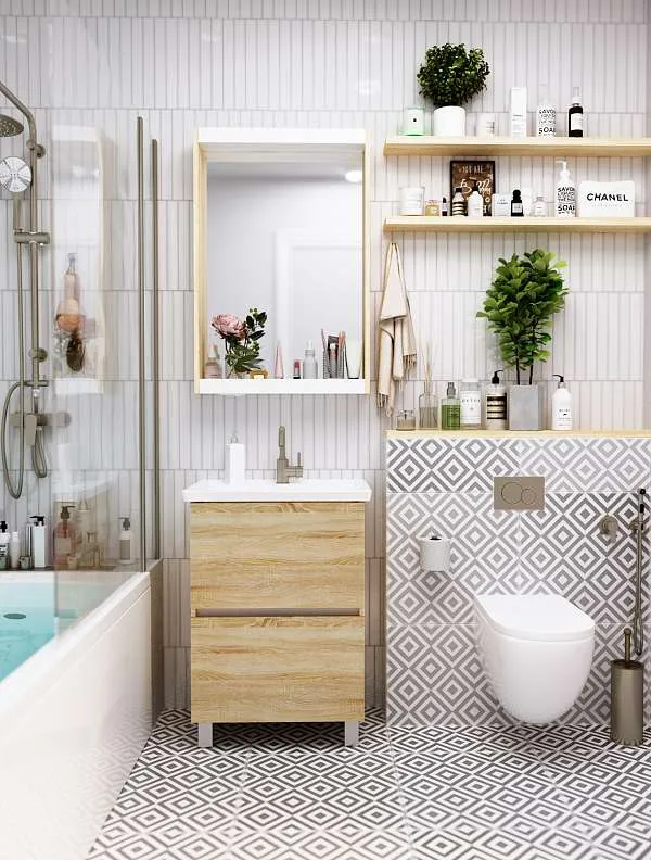 Тумба напольная 1Marka Aris 70Н 2я с раковиной Como 70, 2 ящика, дуб сонома