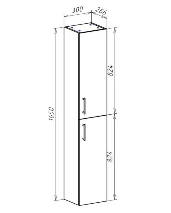 Пенал Bellezza Рона 30 L/R подвесной, универсальный, белый дуб/натуральный дуб