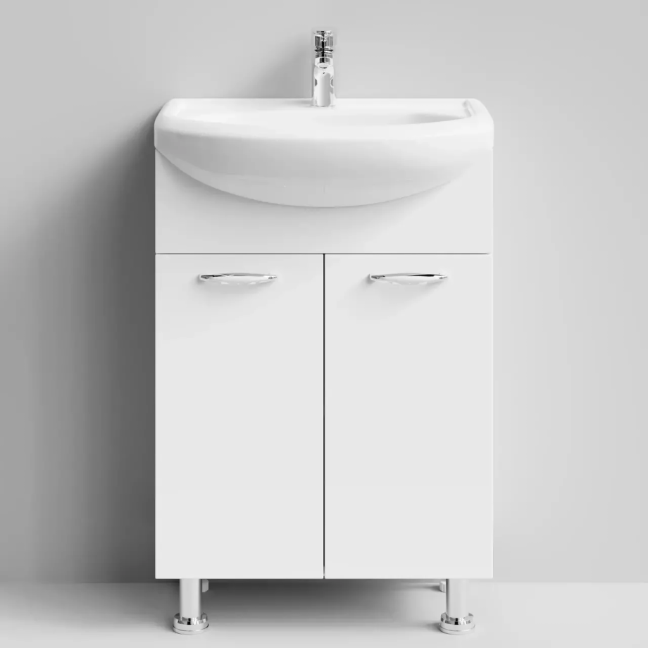 Тумба Vod-ok Классик с раковиной Уют 55 напольная, белая
