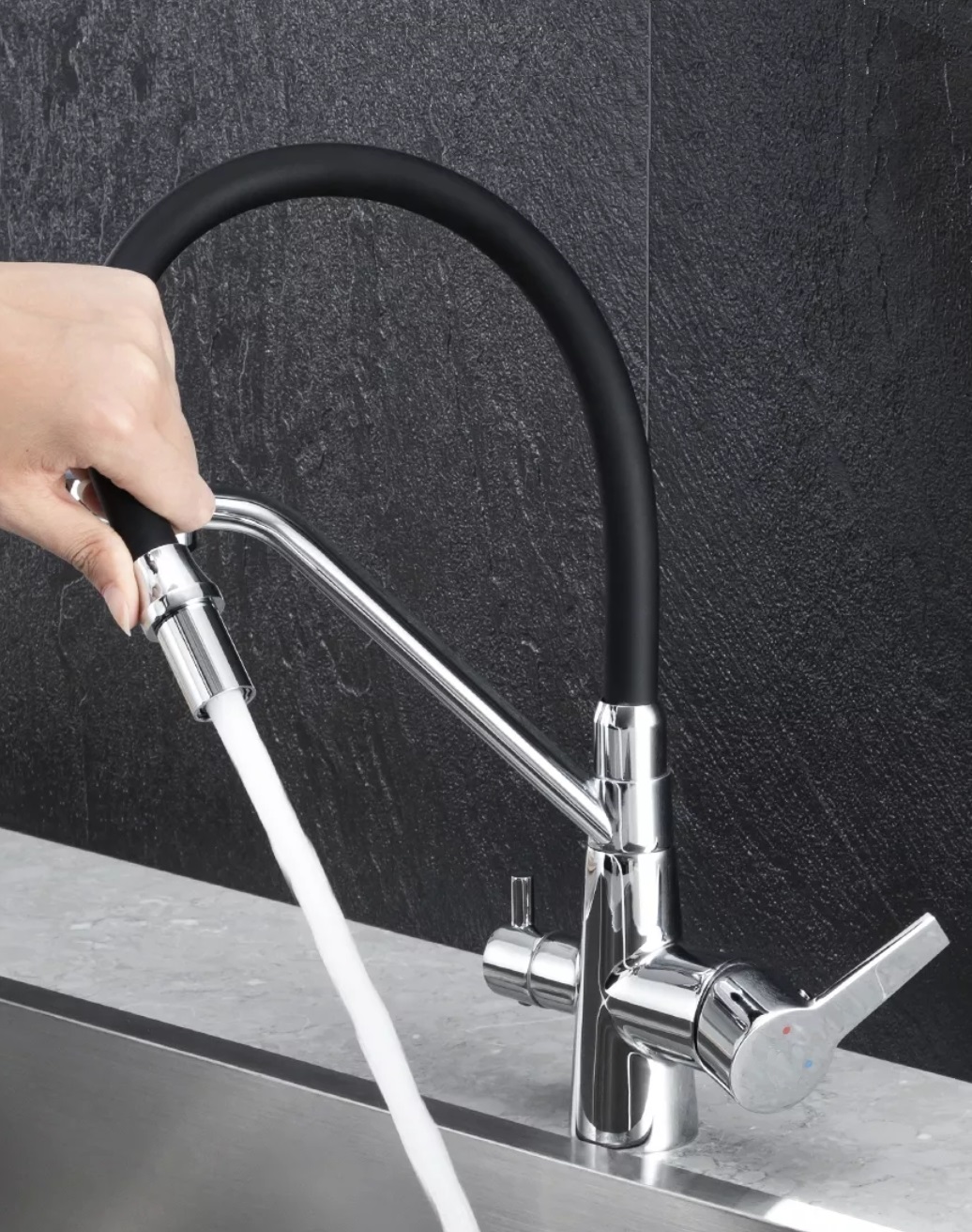 Cмеситель для кухни BochMann ELSE BN с краном под фильтр, матовый никель