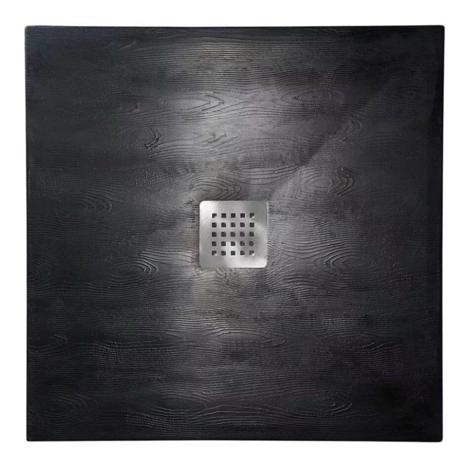 Поддон для душа Veconi TZW-20B 90х90 квадратный, из искусственного камня, черный под дерево