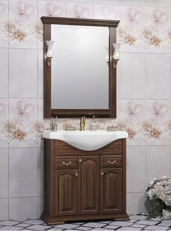 Тумба с раковиной Opadiris Риспекто 80 орех антикварный