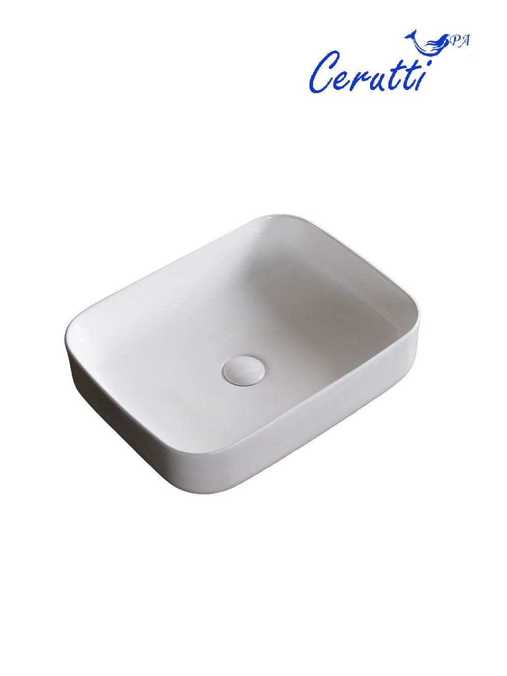 Раковина Ceruttispa CR0084 накладная, белая, прямоугольная 500х400х135