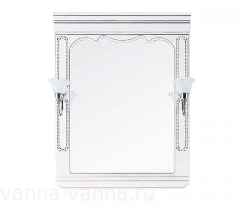 Зеркало Vod-ok Elite Мариэль 75 свет, с белый, патина серебро, золото