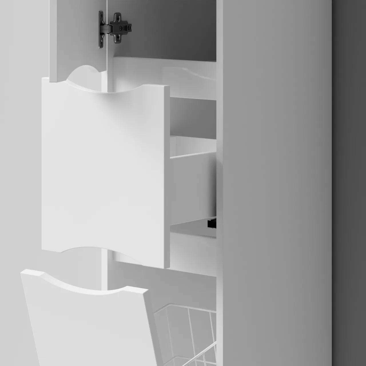 Пенал Vod-ok Лайт 30 L/R напольный, с корзиной, белый + 13 цветов