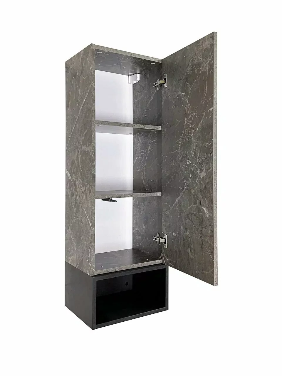 Шкаф навесной Style Line Мальта 36 с нишей, L/R, рускеала/черный