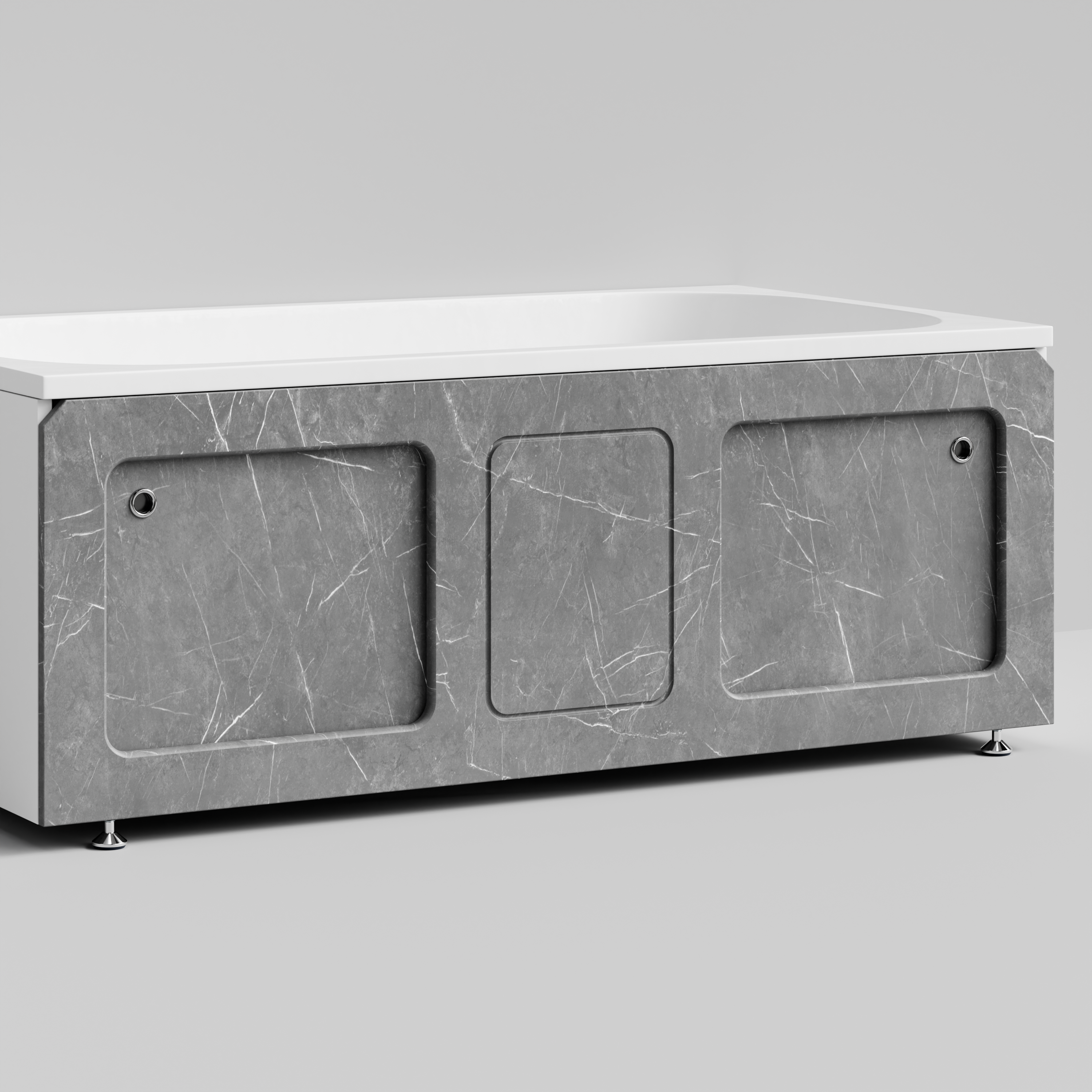 Экран под ванну Vod-ok Хит 150 раздвижной Мрамор Серый софт тач