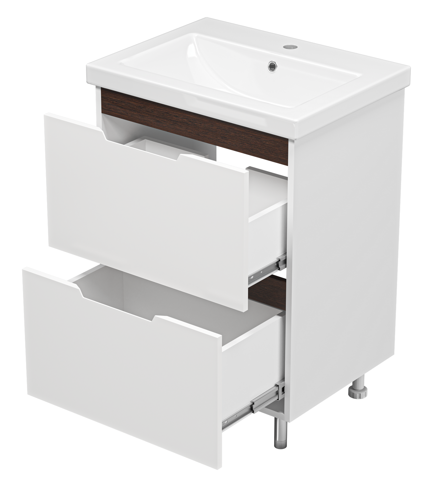 Тумба с раковиной Misty Лайм 60 белый/венге