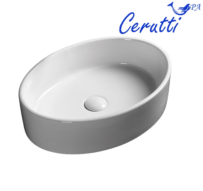 Раковина Ceruttispa CR7016 накладная, белая, овальная 500х355х140