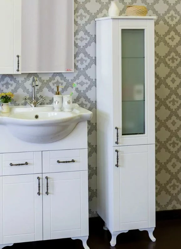 Пенал Sanflor Глория 30 R напольный, белый матовый