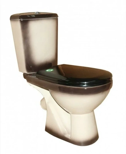 Унитаз Rosa Комфорт напольный, компакт, с косым выпуском, черный от магазина Vanna-Vanna.ru!