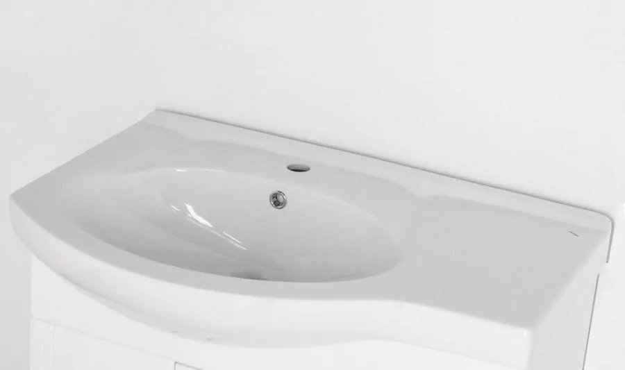 Тумба с раковиной Style Line Жасмин 82 R с корзиной, напольная, белая