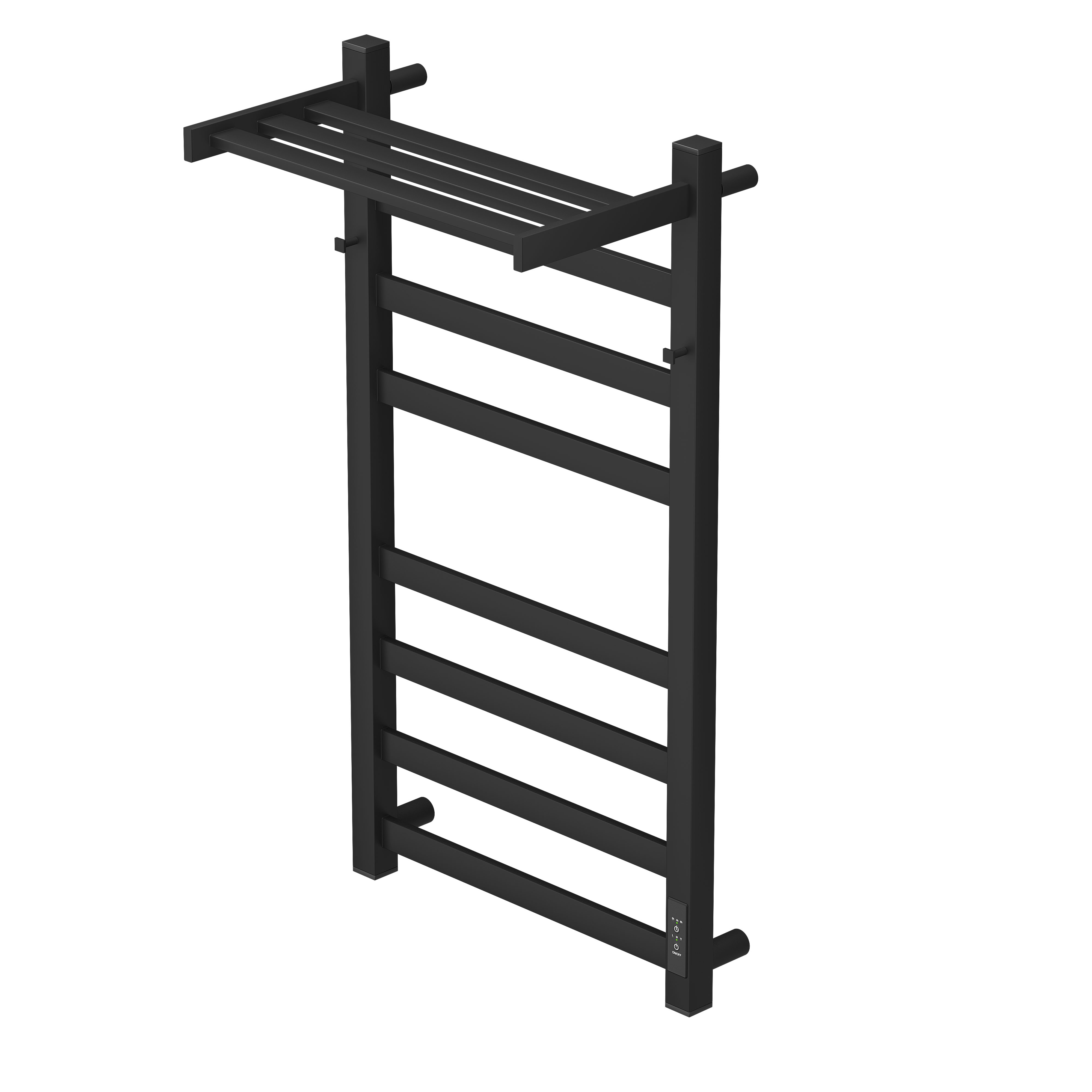 Полотенцесушитель электрический APEXTERMO Terra TR11184BM 800x400 с крючками и полкой, черный матовый