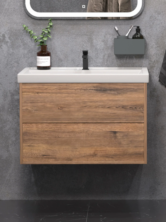 Тумба подвесная SanStar Siva 70 с раковиной Фостер 70 Дуб вотан