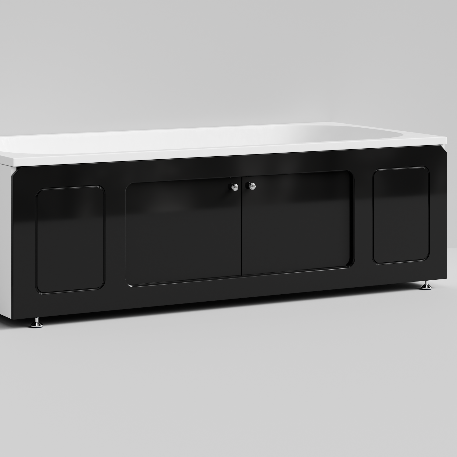 Экран под ванну Vod-ok Лидер 180 раздвижной Черный глянец