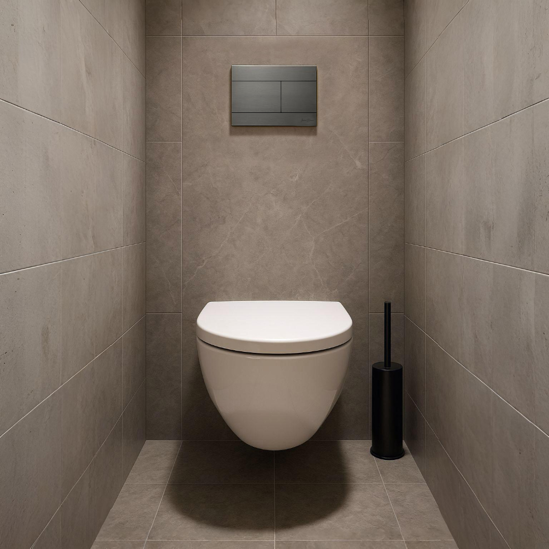 Кнопка смыва Iberica Blanca INOX-R, нержавеющая сталь, механическая, вороненая сталь