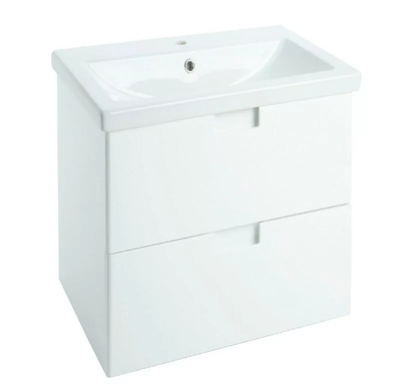 Тумба c раковиной Bellezza Пегас 50 подвесная, 2 ящика, белая