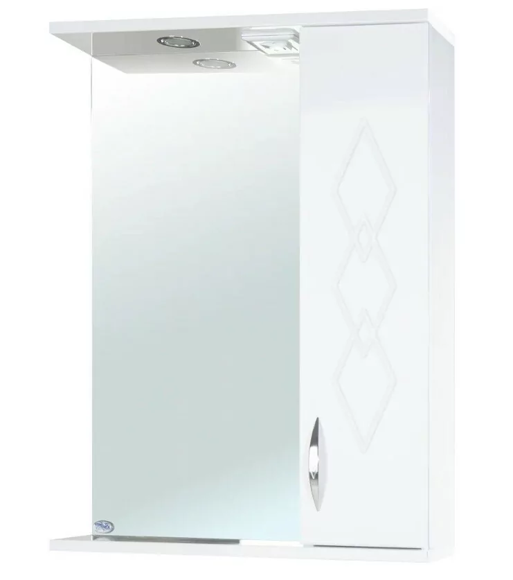 Зеркало со шкафчиком Bellezza Элеганс 60 R свет, белый