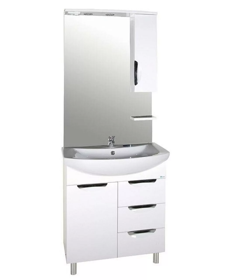 Мебель для ванной Асб-мебель Мессина 70 комплект, напольный, белый