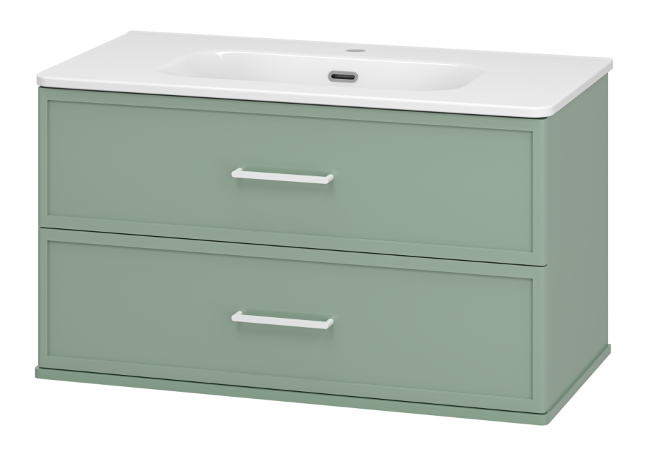Тумба с раковиной Brevita Verde 90 подвесная (зеленая)