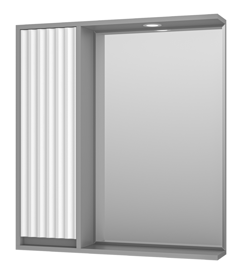Зеркало-шкаф Brevita Balaton 75 L, белый/серый