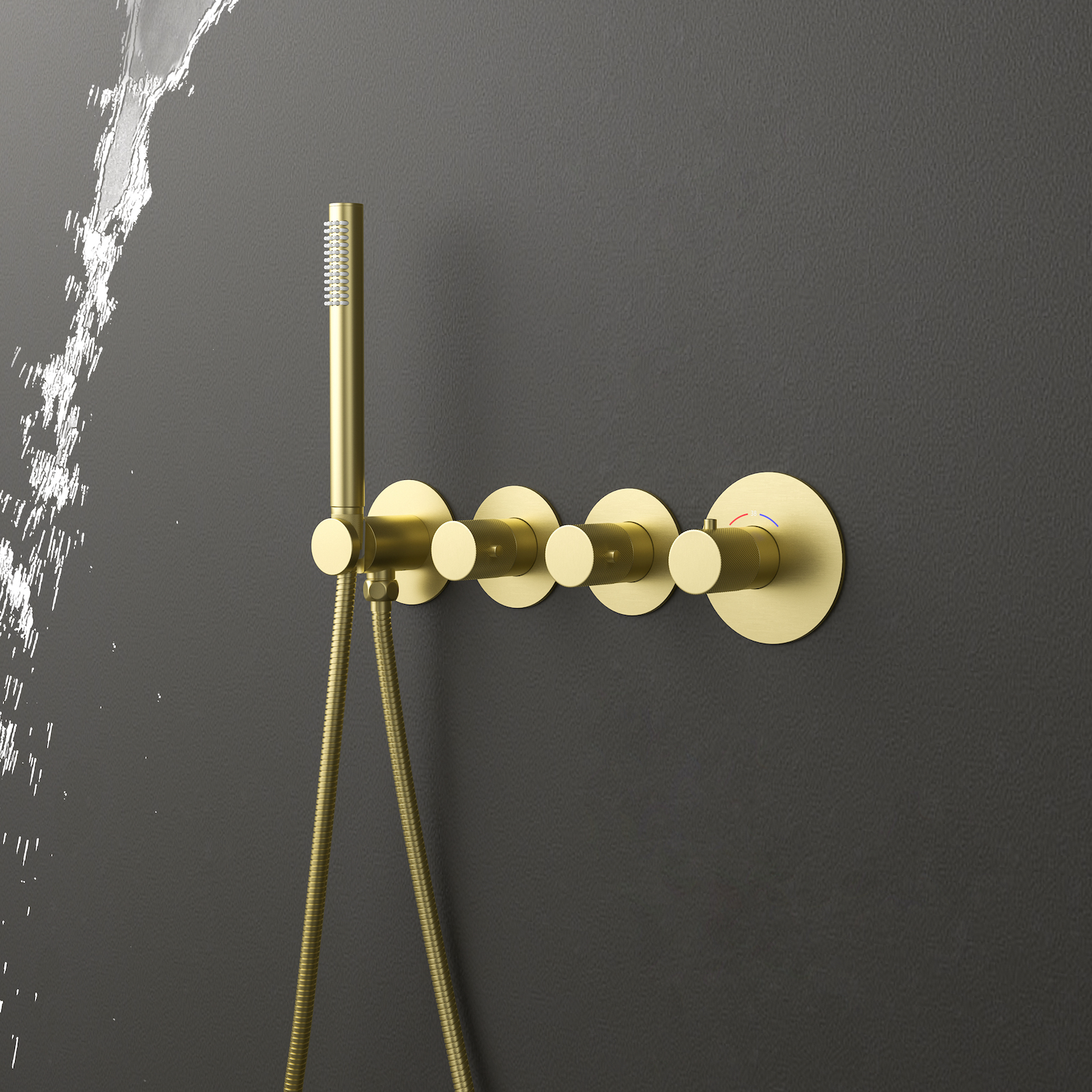 Душевая система встроенная с термостатом Timo Saona SX-2350/17SM золото матовое