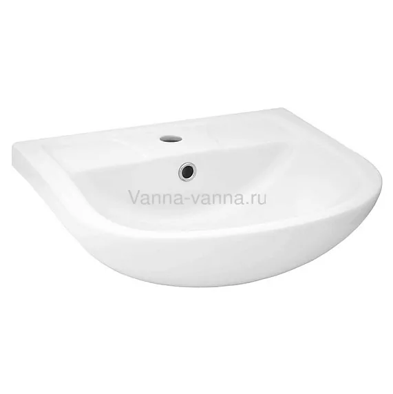 Тумба Emmy Милли с раковиной Ладога 50, напольная, белая