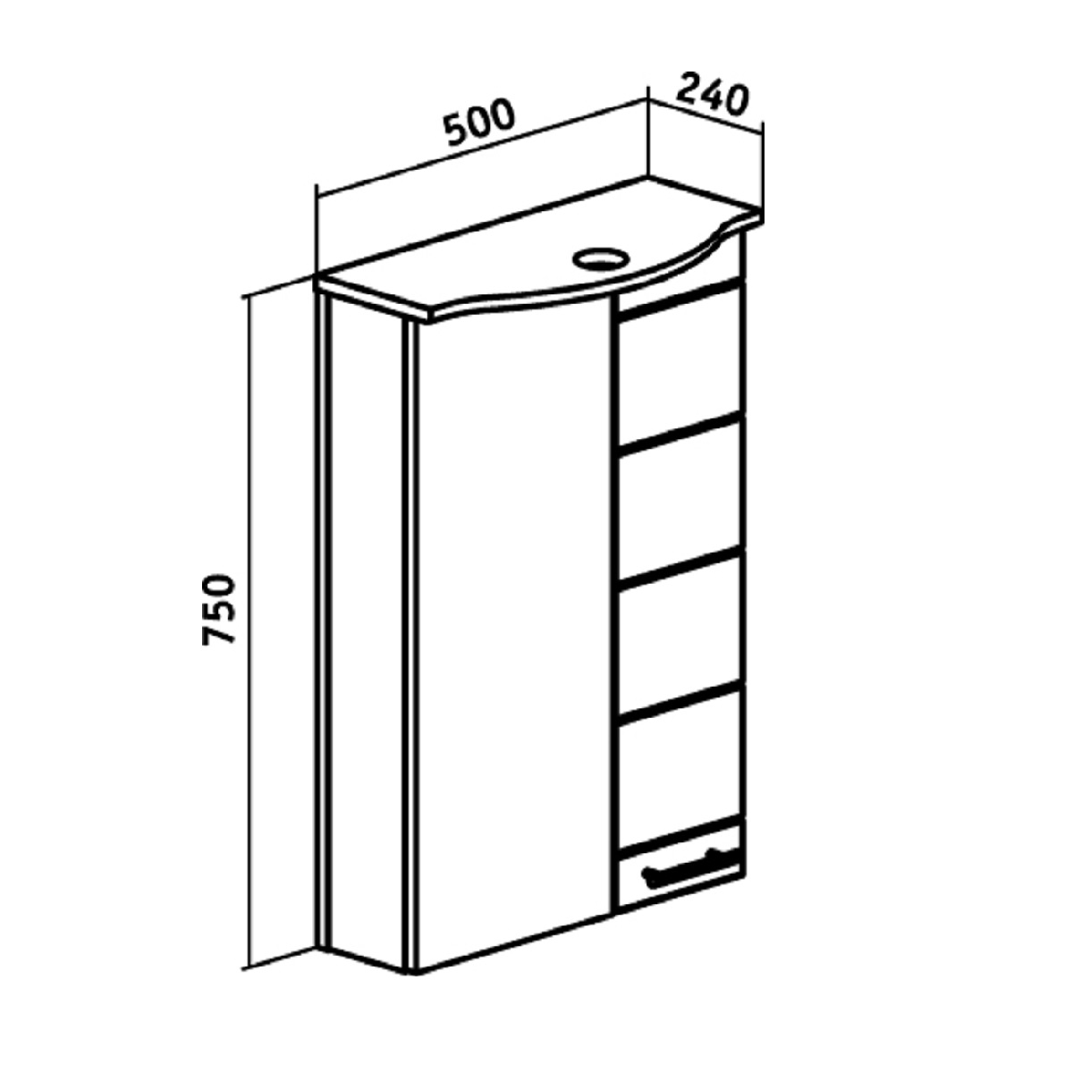 Зеркало-шкаф Runo Кипарис 50, белый