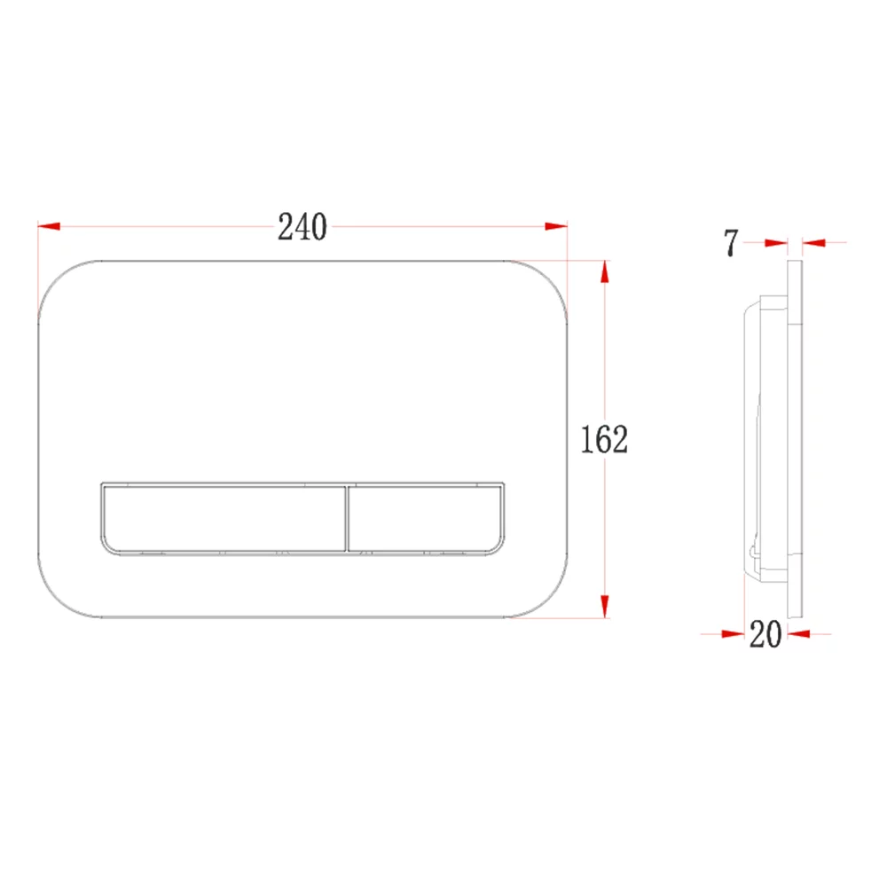 Кнопка смыва Veconi FLUSH V12, FLV12-G, 240х162х7, пластик, золото брашинг
