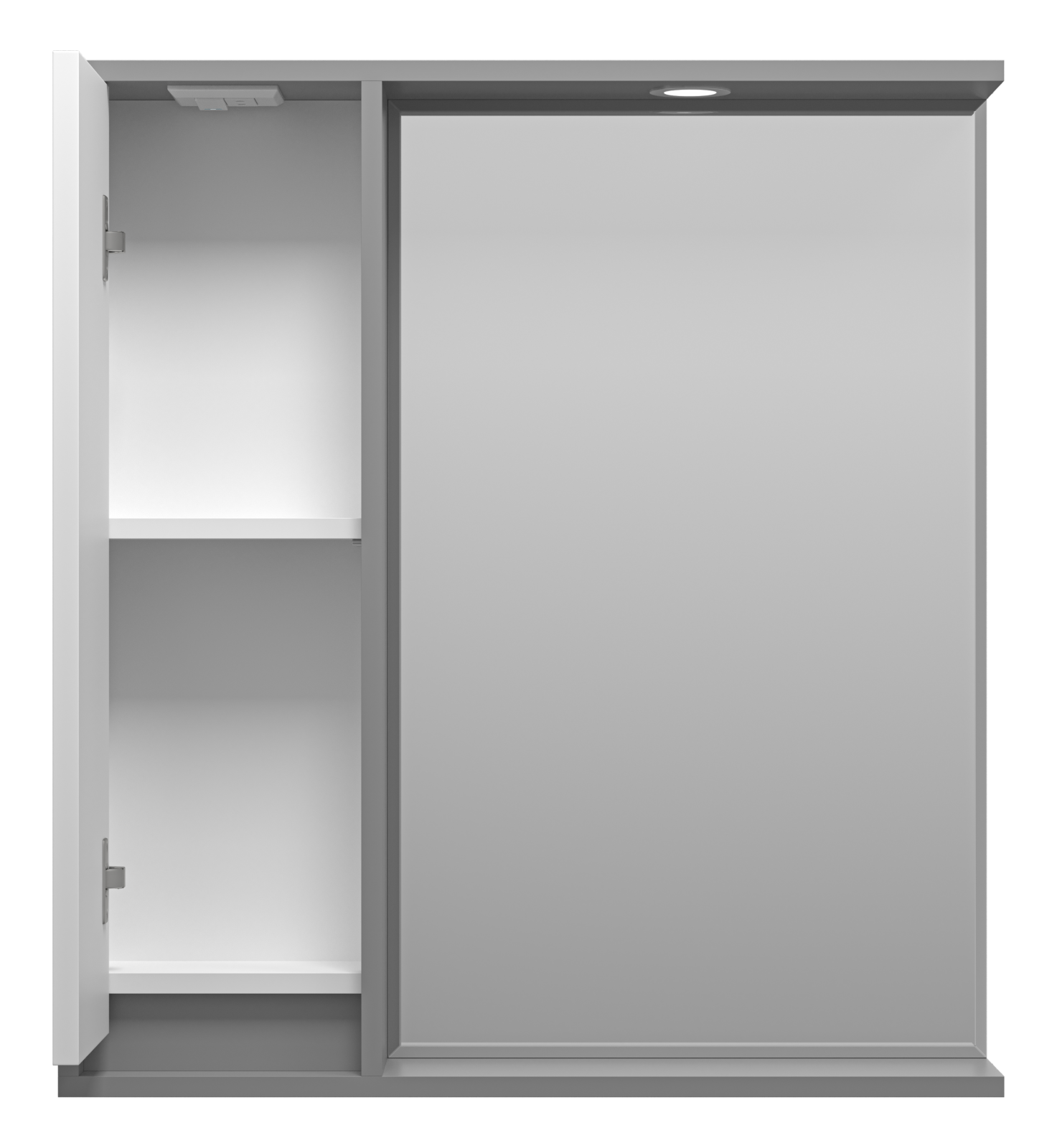 Зеркало-шкаф Brevita Balaton 75 L, белый/серый